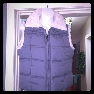 🆕 NWOT SLATE GRAY VEST W/ FAUX FUR COLLAR